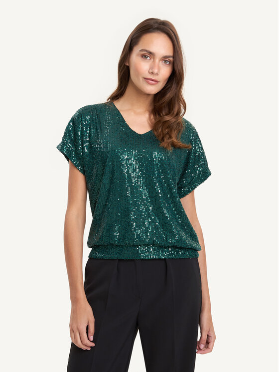 KMX KMX Bluzka 504050022 Zielony Loose Fit