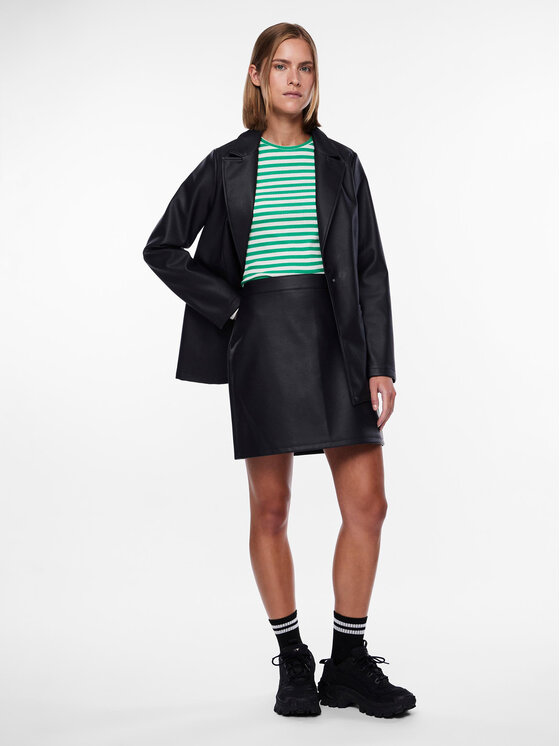 Pieces Pieces Gonna in similpelle 17140265 Nero Regular Fit