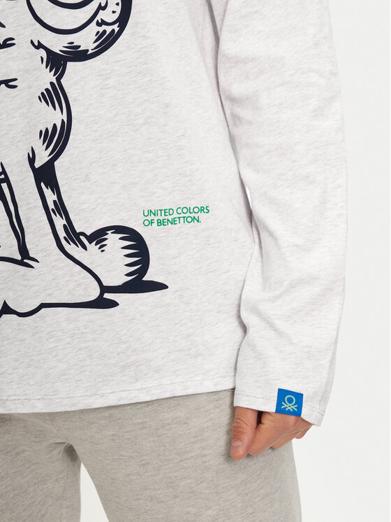 United Colors Of Benetton United Colors Of Benetton Koszulka piżamowa 3VR54M01P Szary Regular Fit