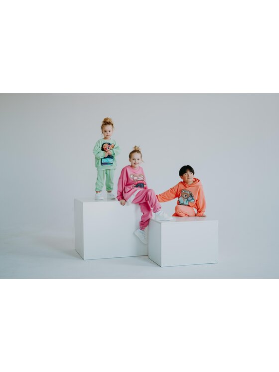 Bejbi Story Bejbi Story Bluza Bluza oversize Rosie Teddy bez kaptura Różowy Oversize