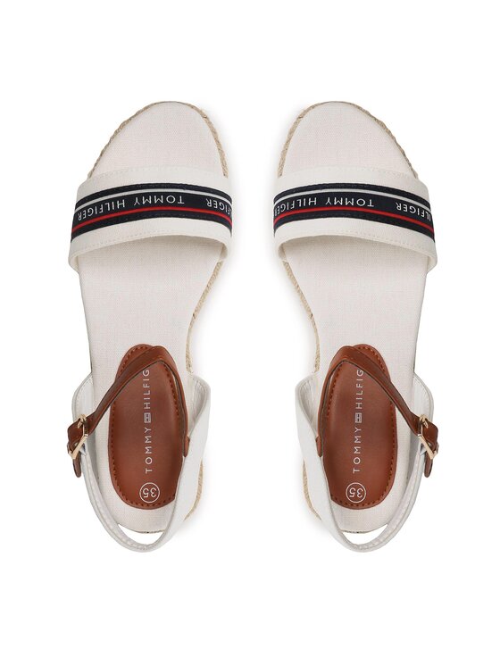 Tommy Hilfiger Tommy Hilfiger Espadryle Rope Wedge T3A7-32777-0048X100 S Biały