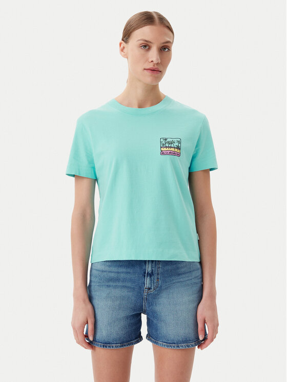 Quiksilver Tričko EQWZT03181 Tyrkysová Relaxed Fit