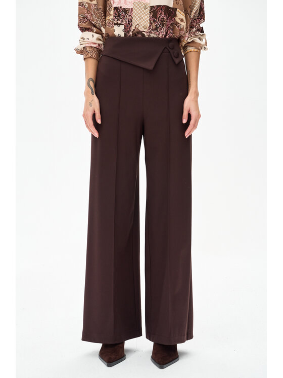 blue shadow blue shadow Spodnie damskie Duka Brązowy Regular Fit