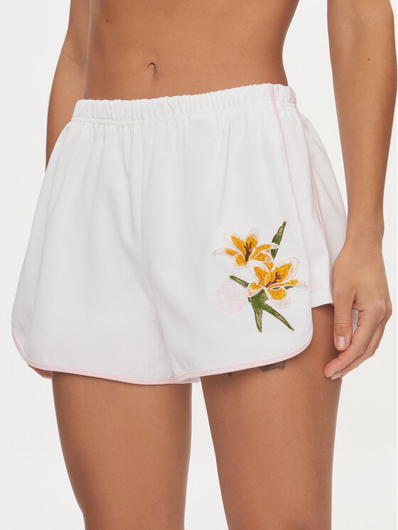 Guess Bavlnené šortky Zoey V4GD05 KC5R0 Biela Loose Fit