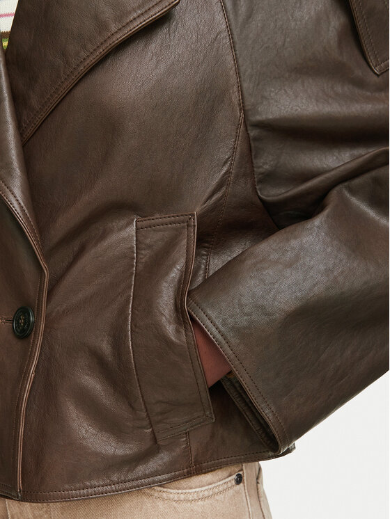 Weekend Max Mara Weekend Max Mara Usnjena jakna Felino 2625446051 Temno rjava Regular Fit