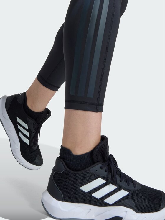 adidas adidas Legginsy Optime Workout 3-Stripes 7/8 Czarny Fitted Fit