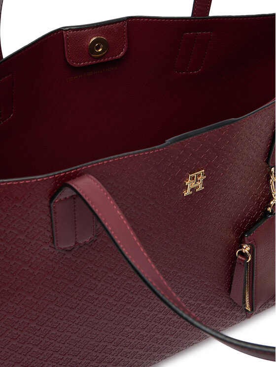 Tommy Hilfiger Tommy Hilfiger Táska Th Icon Tote Mono AW0AW19004 Bordó