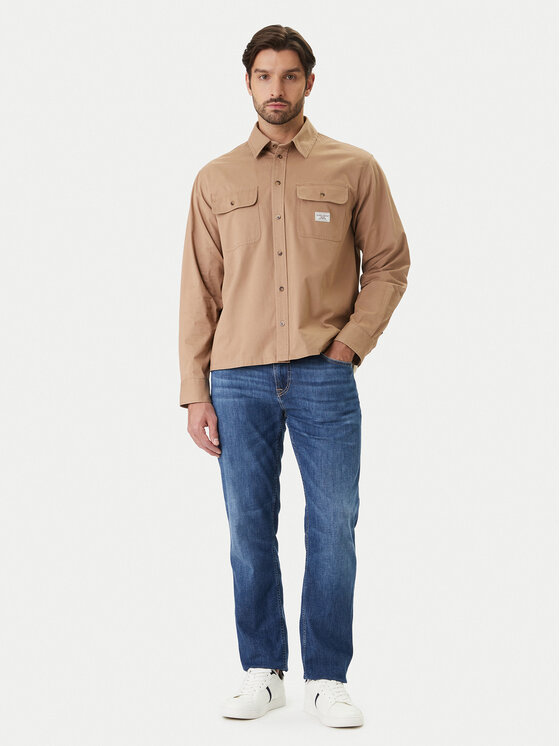 Guess Jeans Guess Jeans Риза M6RH60 WJ921 Кафяв Boxy Fit