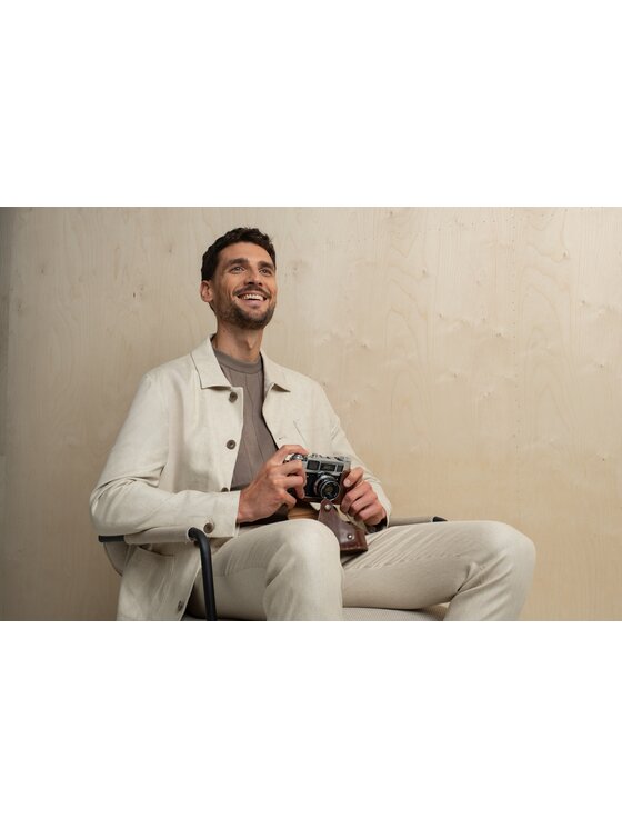 Borgio Borgio Spodnie garniturowe lodrino Beżowy Slim Fit
