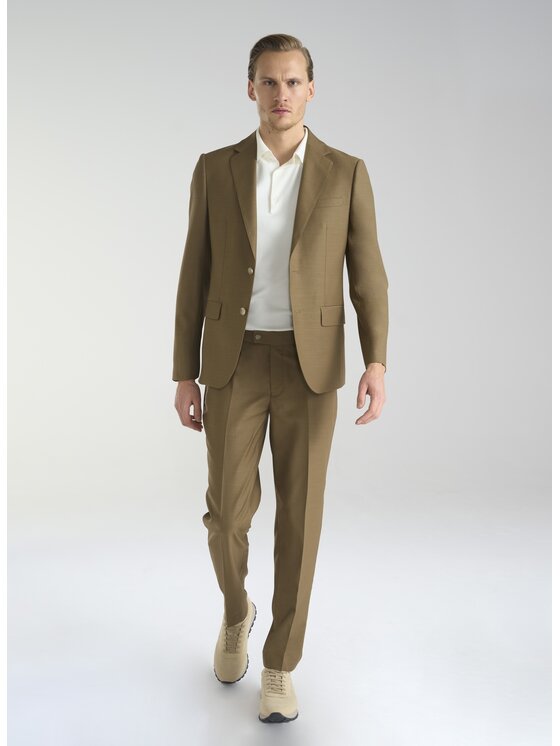Pako Lorente Pako Lorente Spodnie garniturowe P24SP-6G-003 Brązowy Slim Fit