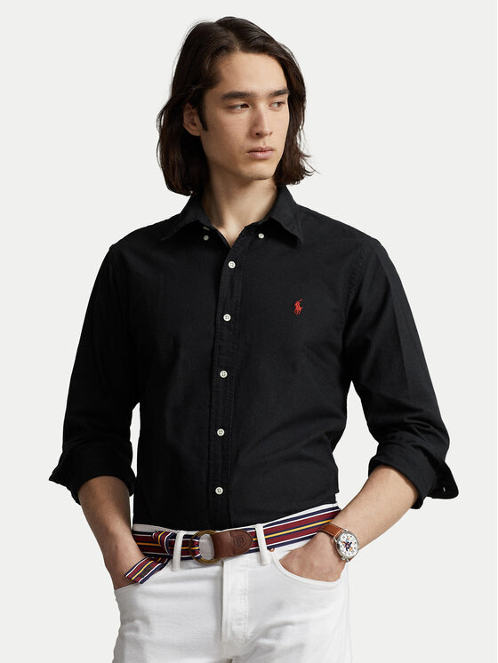 Polo Ralph Lauren Srajca Bsr 710772290 Črna Custom Fit