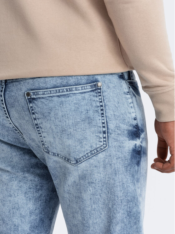 Ombre Ombre Jeansy OM-PADP-0161 Niebieski Slim Fit