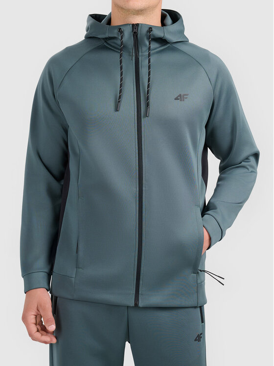 4F 4F Bluza 4FWAW26TFSWM0975-40S Zielony ciemny Active Fit