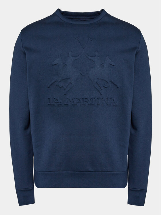 La Martina La Martina Флісовий реглан Quadrilatere WMF003 FP557 Cиній Regular Fit