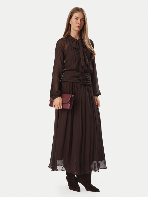 Marella Marella Koktejlové šaty Garza 2623226101 Hnědá Regular Fit