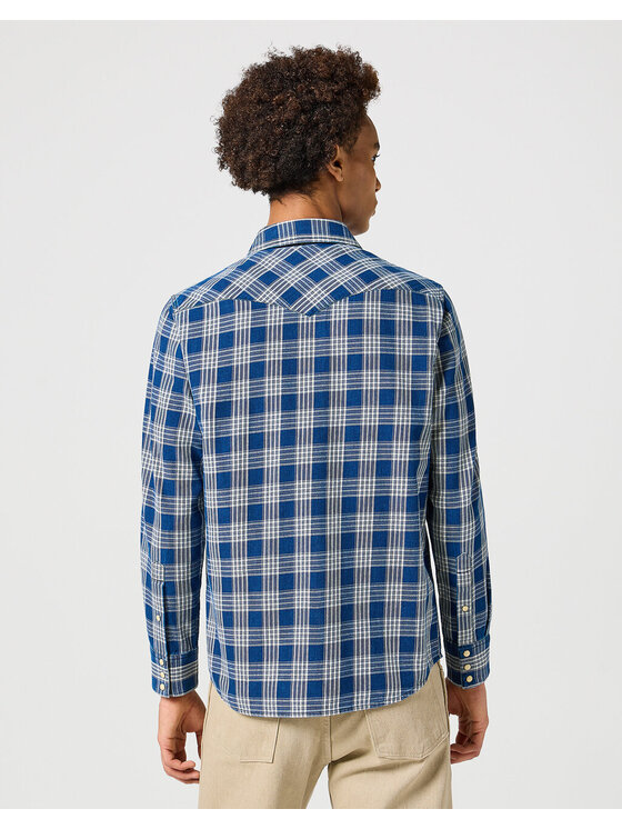 Wrangler Wrangler Camicia WESTERN INDIGO SHIRT Blu Regular Fit