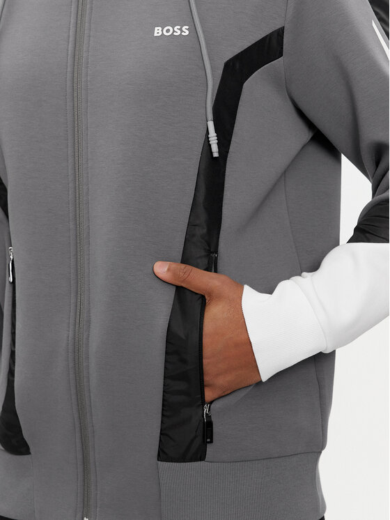 BOSS Boss Majica dugih rukava Saggon 50504895 Siva Relaxed Fit