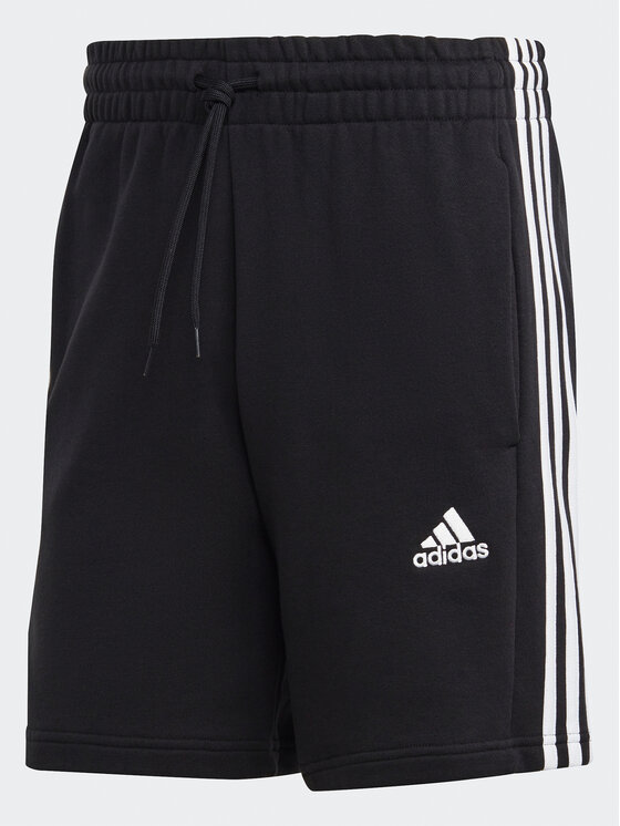 adidas adidas Športové kraťasy Essentials French Terry 3-Stripes Shorts IC9435 Čierna Regular Fit