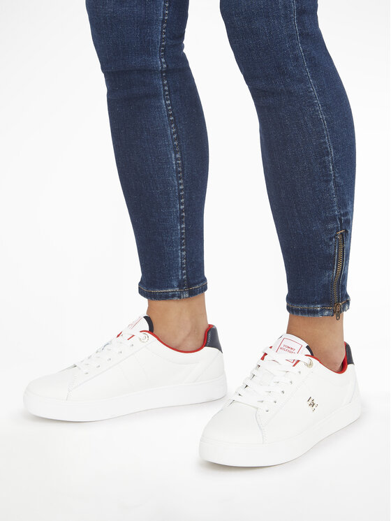 Tommy Hilfiger Tommy Hilfiger Superge Essential Elevated Court Sneaker FW0FW07685 Écru