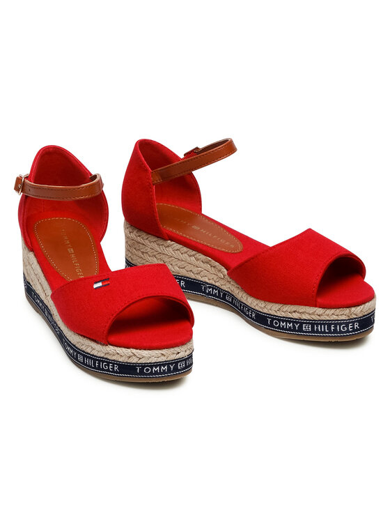 Tommy Hilfiger Tommy Hilfiger Espadryle Rope Wedge Sandal T3A2-31056-0048 M Czerwony