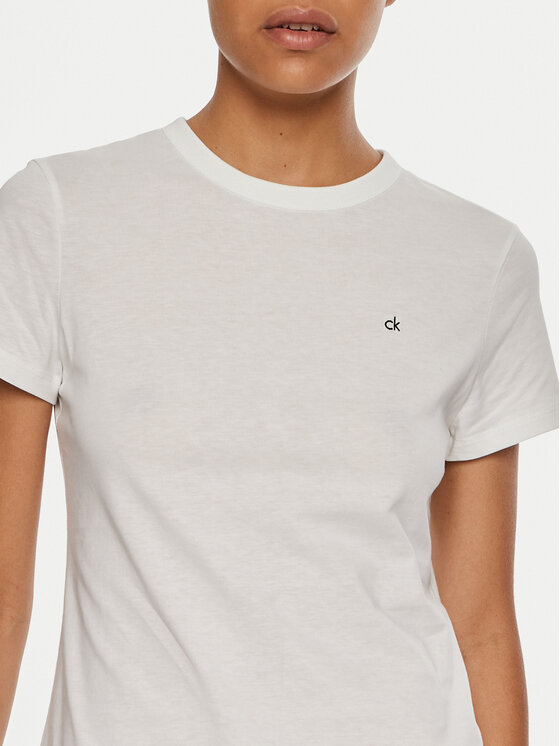 Calvin Klein Calvin Klein Tricou Emb Graphic K20K208061 Alb Slim Fit