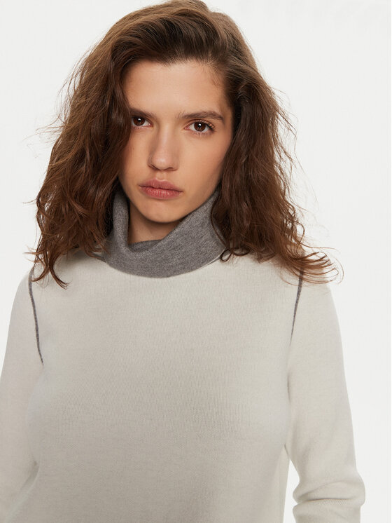 Deha Deha Rollkragenpullover D12814 Weiß Regular Fit
