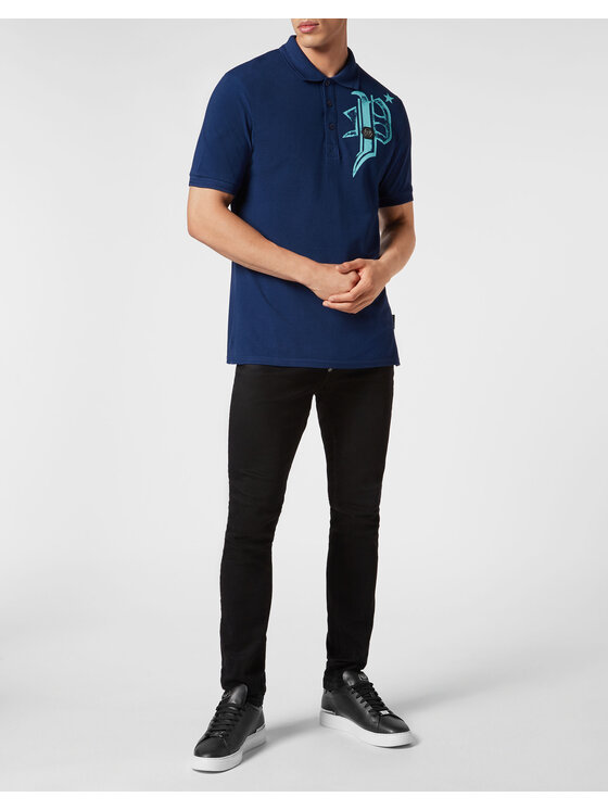 PHILIPP PLEIN PHILIPP PLEIN Polokošeľa 755 Modrá Slim Fit