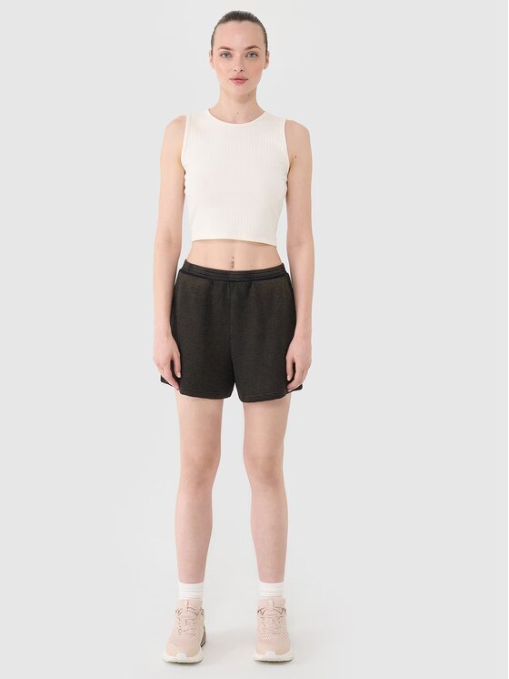 4F 4F Šortky z materiálu 4FRSS25TSHOF699-20S Černá Oversize