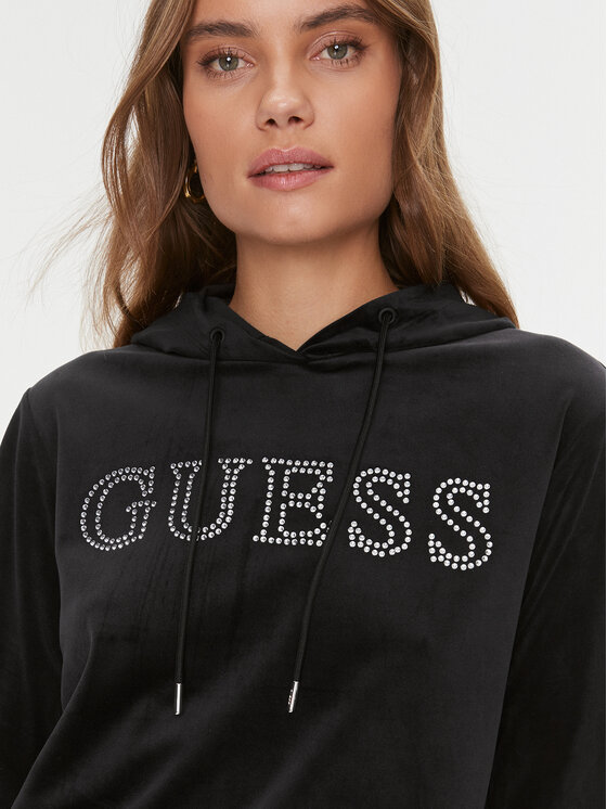 Guess Guess Μπλούζα Couture V4RQ25 KBXI2 Μαύρο Regular Fit