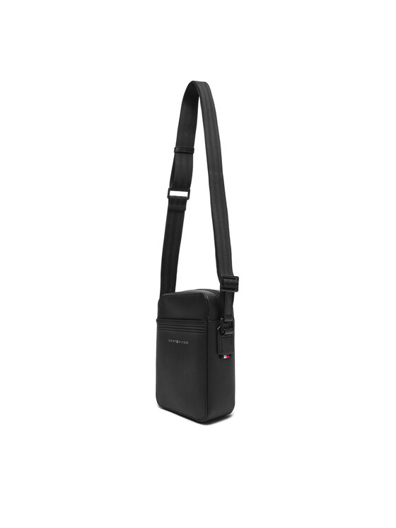 Tommy Hilfiger Tommy Hilfiger Τσαντάκι Th Business Leath Mini Reporter AM0AM13215 Μαύρο