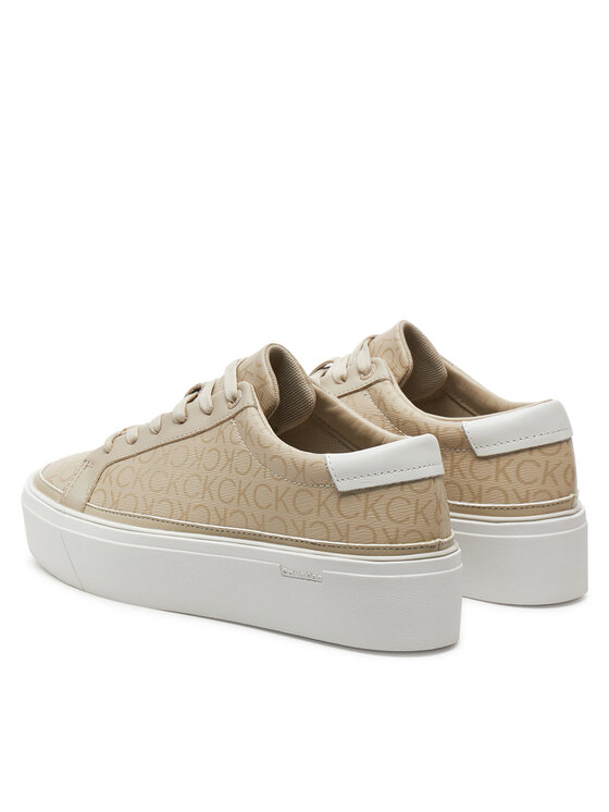 Calvin Klein Calvin Klein Tenisice Flatform Cup Lace Up Epi Mono HW0HW01911 Bež
