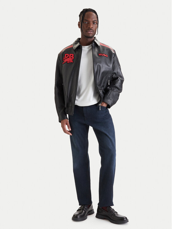 HUGO HUGO Giacca di pelle Lugor 50559737 Nero Regular Fit