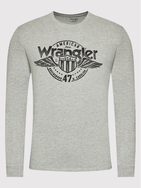 Wrangler Wrangler Longsleeve Ls Americana Tee W7J5D3X37 112141549 Grigio Regular Fit