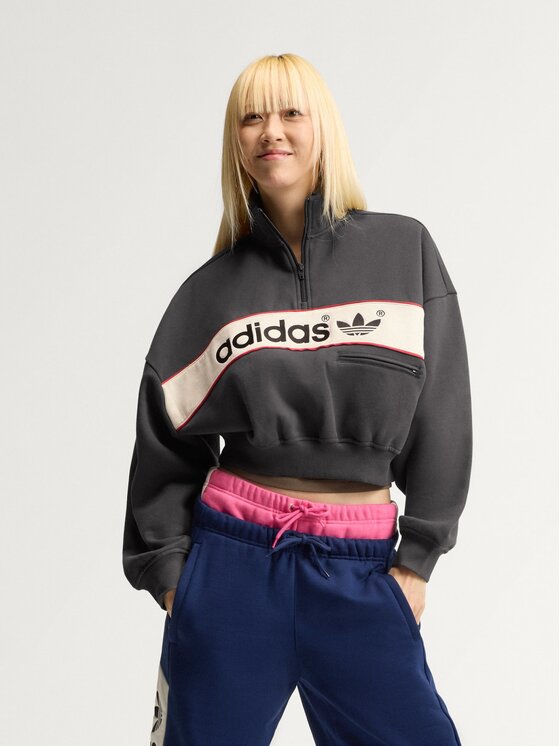adidas adidas Bluza 172439 Szary ciemny Oversize