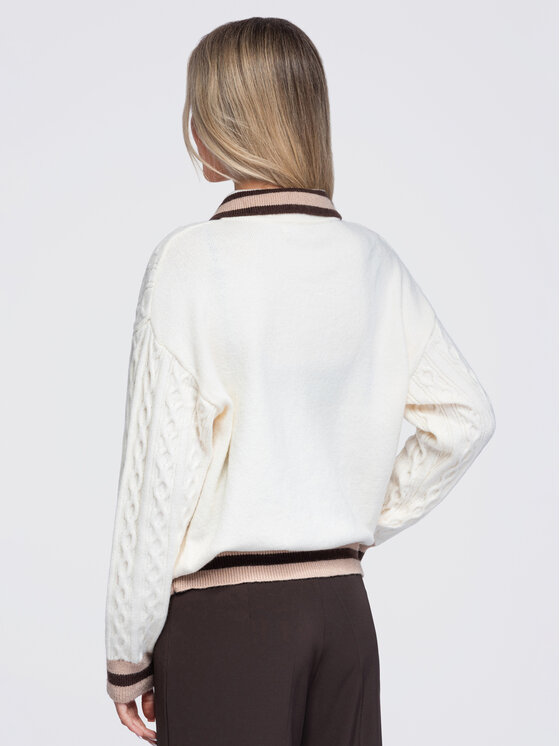 Ombre Ombre Svetr OW-SW-E0024 Krémová Regular Fit