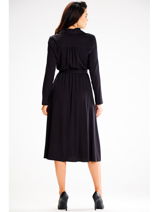 Awama Awama Letné šaty A604 Čierna Basic Fit