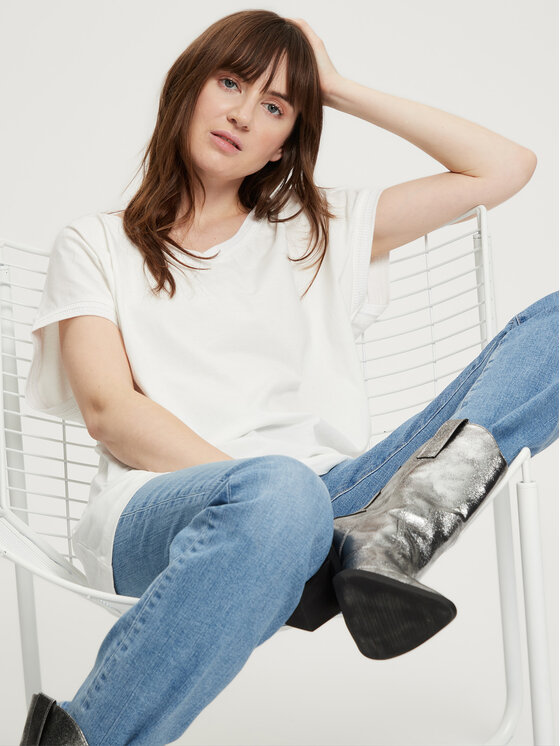 Cross Jeans Cross Jeans T-Shirt 56074-028 Beżowy