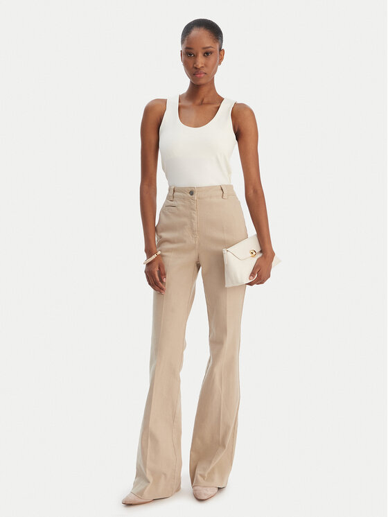 Marella Marella Top Tiglio 2615941051 Écru Slim Fit