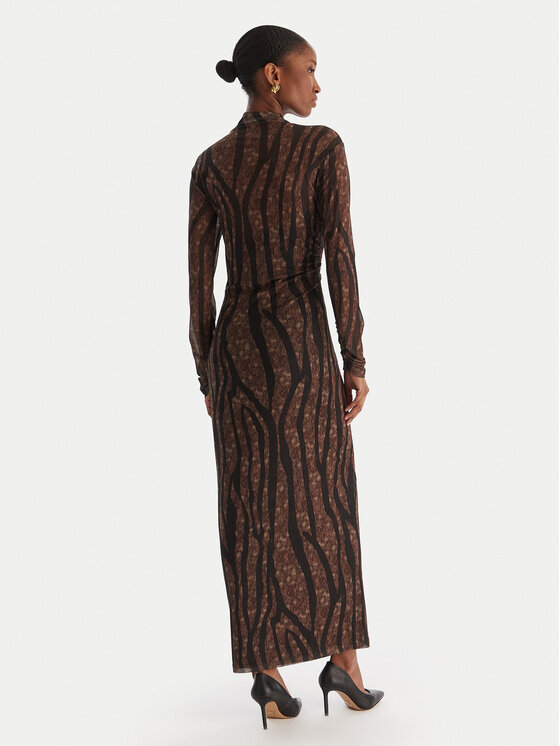 ACCESS FASHION ACCESS FASHION Sukienka koktajlowa 54-3352-0006 Brązowy Slim Fit