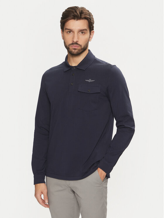 Aeronautica Militare Polokošeľa 242PO1827J612 Tmavomodrá Regular Fit