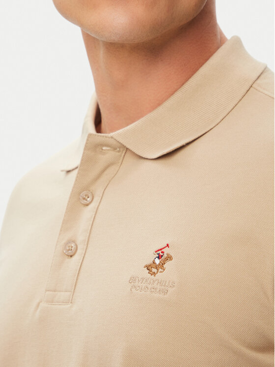 Beverly Hills Polo Club Beverly Hills Polo Club Polo majica P-SS26M-P42560 Bež Regular Fit