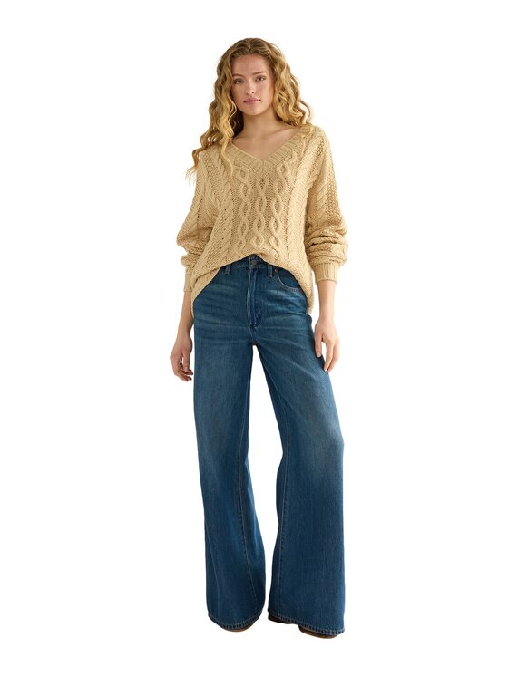 Wrangler Wrangler Sweter 112386763 Żółty Regular Fit