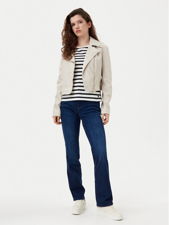 Guess Guess Jakna od imitacije kože W5RL22 WE480 Écru Regular Fit