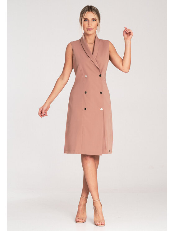 FIGL FIGL Sukienka codzienna M1067 Beżowy Regular Fit