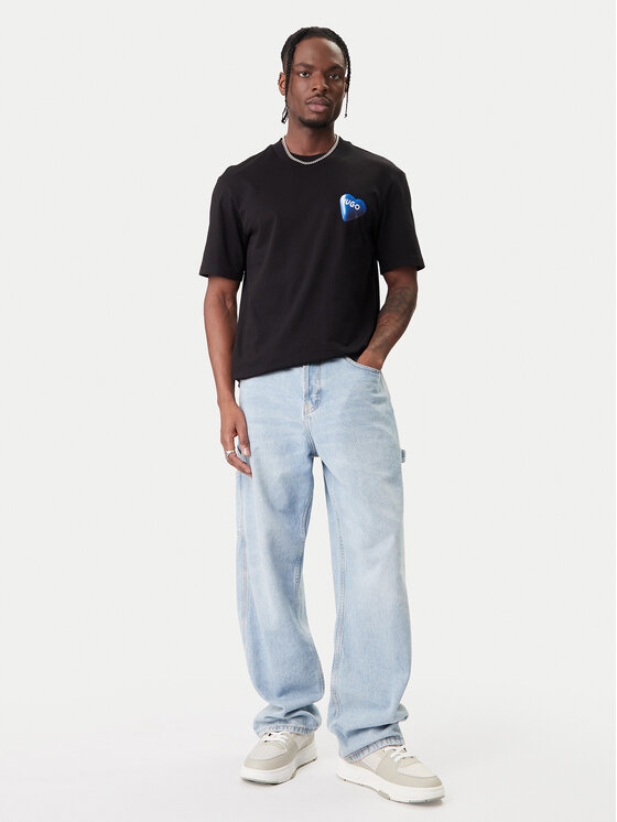 HUGO HUGO Футболка Nalentinio 50562727 Чорний Regular Fit