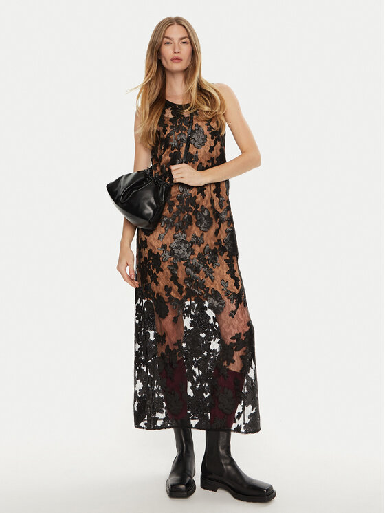 Munthe Munthe Kokteiļkleita Trizzy 243130824326 Melns Regular Fit