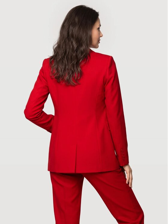 Willsoor Willsoor Marynarka 68283 Czerwony Slim Fit