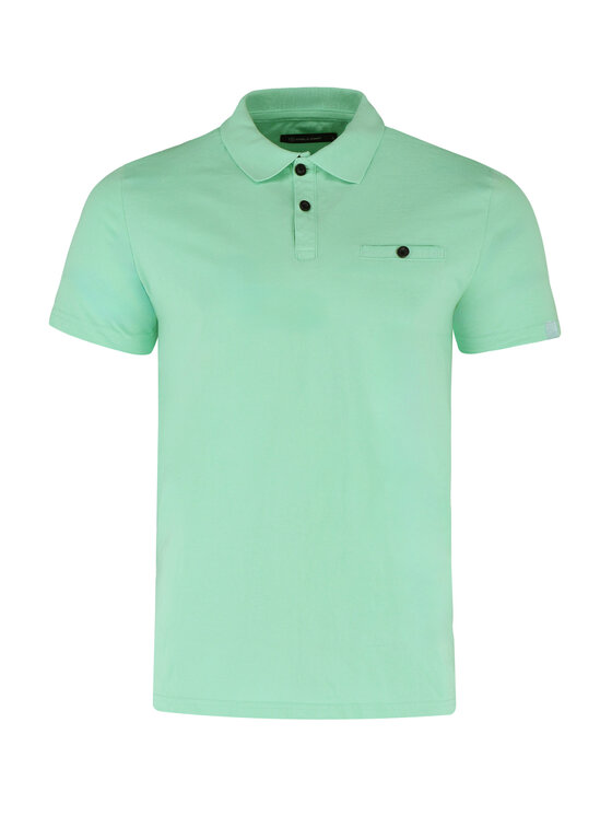 Volcano Volcano Polo O-MARON Zielony Regular Fit