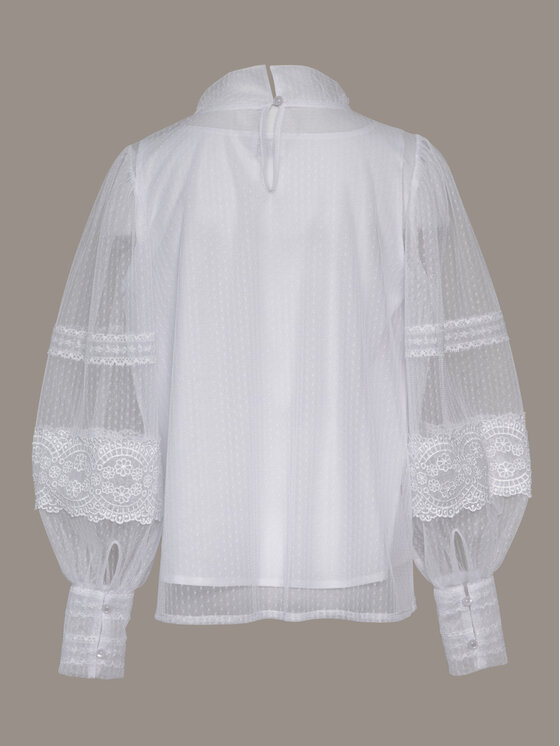 SLY SLY Bluzka 4S-114 Biały Comfortable Fit