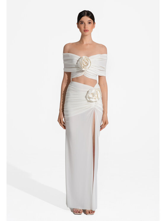 sax35th sax35th Top ROSA Kremowy Slim Fit